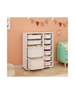 STAR SHOP מבית סטאר שופ TOY שידת איחסון מכלים רחבה בגוון לבן דגם טוי