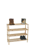 מתקן נעליים 4 מדפים מעץ טבעי