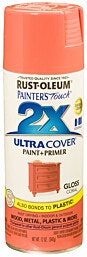 ספריי צבע Rust-Oleum 2X Ultra Cover ורוד קורל מבריק