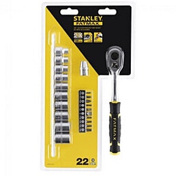 STANLEY סט בוקסות הינע "3/8 22 חלקים