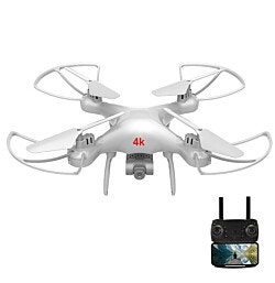 רחפן אלחוטי 4K עם 2 מצלמות ותיק מהודר דגם UDR22 צבע לבן