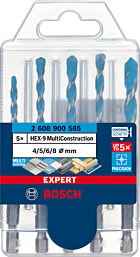 1/4 Bosch HEX-9" סט 5 מקדחים רב שימושים תואם אימפקט