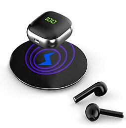 אוזניות Bluetooth סטריאוMAX TWS אלחוטיות עם סאונד היקיפי מיקרופון מובנה בגוון שחור מוכסף
