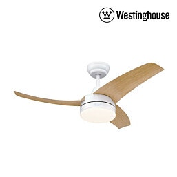 Westinghouse דגם 73087-2848 צבע לבן/עץ Longwood מאוורר תקרה 42" מסדרת