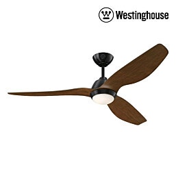 Westinghouse דגם 73078-2848 גוף בצבע שחור וכנפיים בגוון עץ כהה Magnolia מאוורר תקרה 52" מסדרת