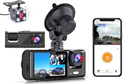 PTR24 עם צג ו- 3 עדשות דגם PRO360 מצלמת דרך נסתרת לרכב