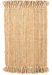 160x230 שטיח יוטה חבל טבעי עם פרנזים