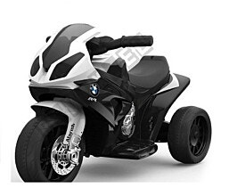 אופנוע מיני ממונע לילדים 6V בדמות האופנוע האגדי BMW RR1000 בצבע לבן