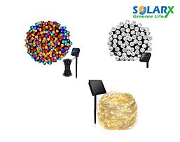 SolarX מארז 3 שרשראות תאורה סולארית עם 50 נורות  מבית