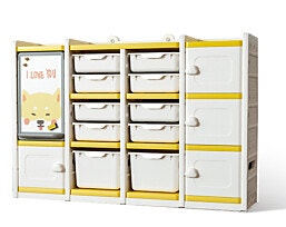 Kidstuff מבית  Creemy מערכת אחסון לחדר ילדים עם 14 תאי אחסון ולוח מחיק דגם