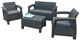 מערכת ישיבה Corfu Storage Lounge Set צבע אפור מבית כתר פלסטיק