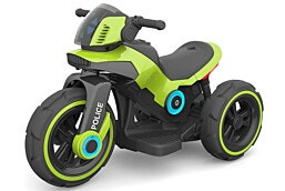 אופנוע משטרה ממונע 6V לילדים כולל אפקטים צבע ירוק
