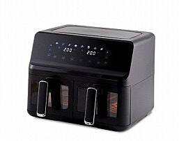 AIR FRYER LUXORסיר טיגון חכם 2 תא שחור 12 ליטר