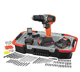 BlackDecker מבית BCD003BAST-QW  סט מקדחה רוטטת ומברגת אימפקט עם אביזרים דגם