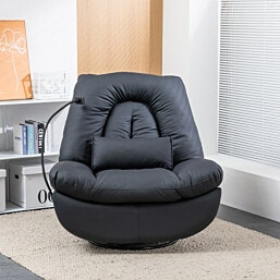 כורסת מסאג עור AIR LEATHER ARIAN שחור
