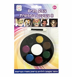 פלטת 8 צבעים לאיפור פנים עם אפליקטור