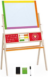 לוח ציור דו צדדי גיר וטוש מחיק עם חשבונייה לוח ABC שעון ואביזרי ציור