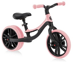אופני איזון Go Bike DUO Elite עם גלגל אחורי כפול/יחיד ו 2 מצבי גובה במושב ורוד פסטל