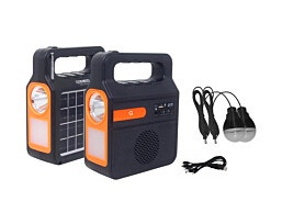 GTLM3609 דגם FM תחנת כוח ניידת סולארית עם 2 נוריות ורדיו