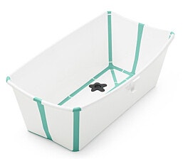 Flexi Bath אמבטיה מתקפלת לשימוש בבית ובנסיעות-לבן/ירוק