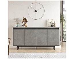 Twins Design קונסולה מפוארת ברוחב 160 צבע אפור משולב שחור דגם אמנון מבית