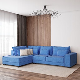 מערכת ישיבה פינתית 3 מ RAM DESIGN דגם עמית  פרימיום - כחול