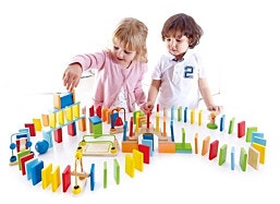 דומינו דינאמי 100 קוביות צבעוניות6 חלקי אפקטים