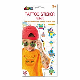 סט קעקועים מעוצבים לילדים 50 יח - רובוטים
