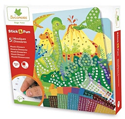 ערכת יצירת 5 פסיפסים 1500 מדבקות צבעוניות-דינוזאורים