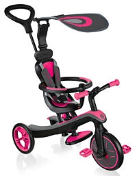 תלת אופן הכל באחד Explorer Trike 4 in 1 הופך לאופני איזון-ורוד