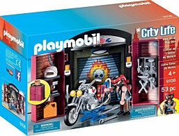 9108 - Playmobil פליימוביל מוסך אופנועים מארז נשיאה
