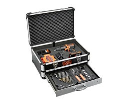 BLACK&DECKER 18 עם 2 סוללות ו-80 אביזרים מביתV ערכת מקדחת פטיש