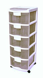 ארגונית 5 מגירות עמוקות צבע קרם