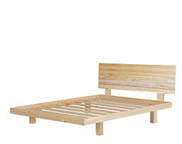 מיטת עץ 120x190 מיטה וחצי דגם OMEGA 5 עם מסגרת וראש מיטה מעץ אורן מלא