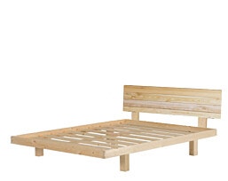 160x200 עם מסגרת וראש מיטה מעץ אורן מלא OMEGA 4 מיטת עץ זוגית דגם