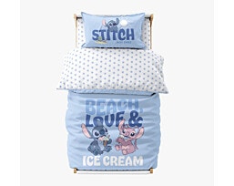 ICE CREAM סט מצעים למיטת מעבר 100% כותנה דגם סטיץ