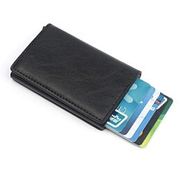 ארנק מינימליסטי לגבר עם חסימת RFID - הגנה מפני גניבה אלקטרונית שחור
