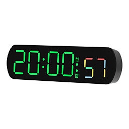 שעון מעורר LED מתקדם - שליטה קולית טיימר תצוגת טמפרטורה ועוד בחירת צבע שחור