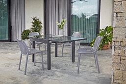 מערכת ריהוט 5 חלקים  PATIO PREMIER בגוון אפור