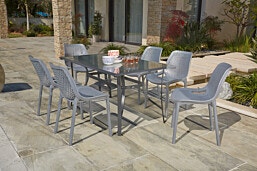 מערכת ריהוט 7 חלקים NATURAL PREMIER בגוון אפור