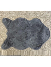 שטיח דגם פוליאסטר שאגי ANIMAL SHAPE בגוון אפור כהה