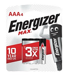 ארבע סוללות AAA אנרג'ייזר