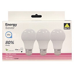 שלישיית נורות אדיסון E27 10W אור לבן