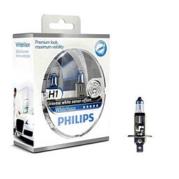 PHILIPS WHITEVISION 12V H1 זוג נורות