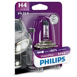 PHILIPS V.PLUS60% 60/55W 12V H4 נורה