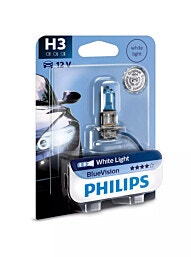 נורה PHILIPS BLUEVISION 55W 12V H3 בליססטר