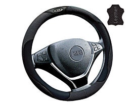 כיסוי הגה עור ג'טה שחור