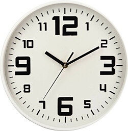 שעון קיר לבן, 30 ס"מ