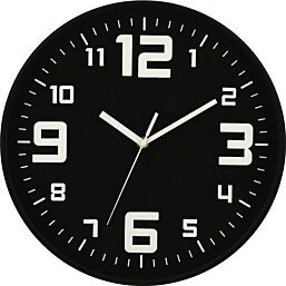 שעון קיר שחור, 30 ס"מ