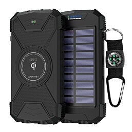 סוללת גיבוי סולארית 10000MAH עם תאורת לד